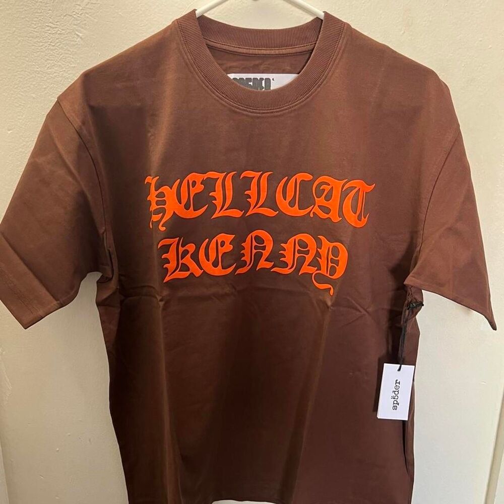Spider-worldwide Men's Brown and Orange T-shirt